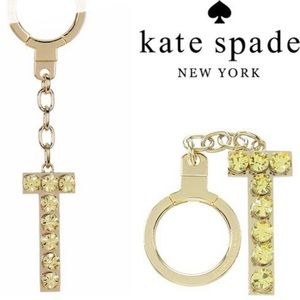 KATE SPADE Key Chain & Bag Charm Crystal Letter “T”